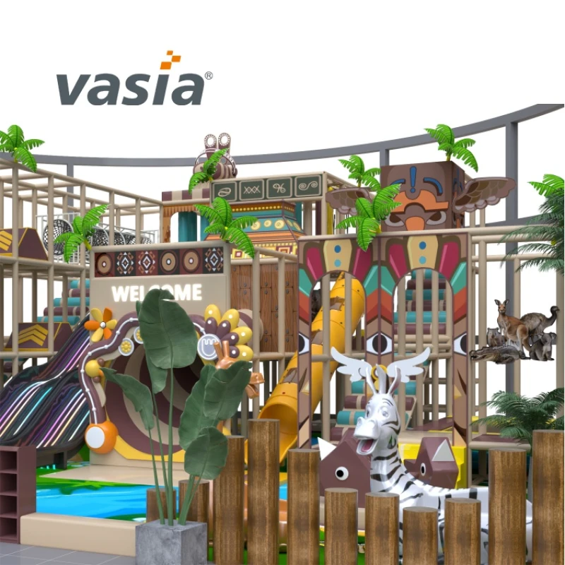 Compact Custom Indoor Play Structures with Slides, Climbing Net and Soft Play | Vasia Play