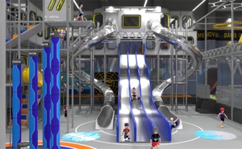 Vertical Drop Slide Trampoline Park Attraction