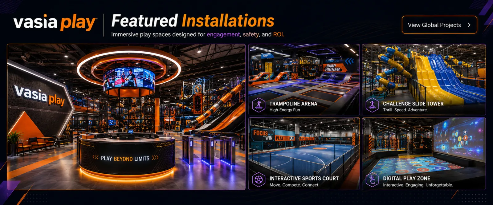 Commercial Indoor Playground and Trampoline Park Installations